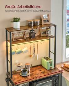 VASAGLE Baker's Racks - Vintagebraun-Mattschwarz - Görünüm 7