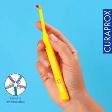 Curaprox CS 1006 Single Toothbrush – Targeted Cleaning For Gumline And Braces |   Ultra-Soft Single Tuft |   For Sensitive Teeth And Implants - Trắng, Vàng, Cam - Xem 4
