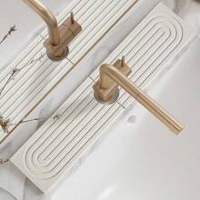 PZW Tapete de piedra para fregadero de cocina tapete de piedra de secado de diatomita y protector de fregadero evita la humedad protector de salpicaduras de fregadero bandeja de piedra2537 - como en la foto - Ver 2