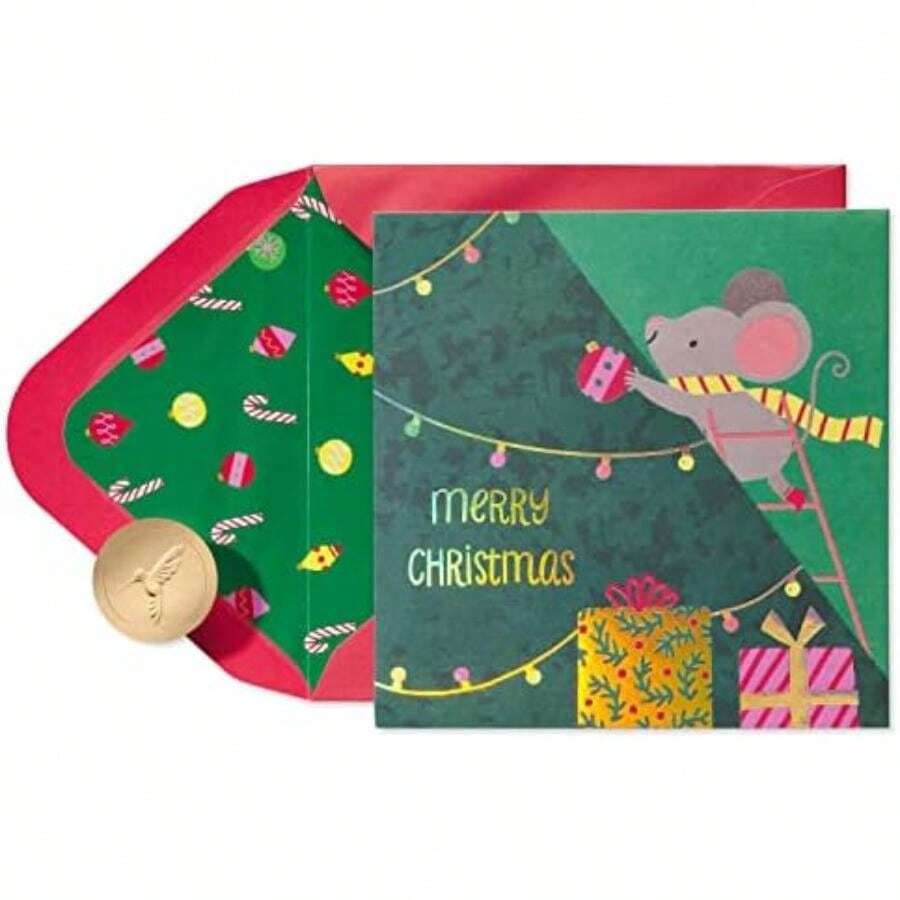 Papyrus - Tarjeta de Navidad de gato juguetón para niños, perfecta para hijo, hija o nieto (Navidad maullosa)(Decora con diversión) - Multicolor - Ver 1