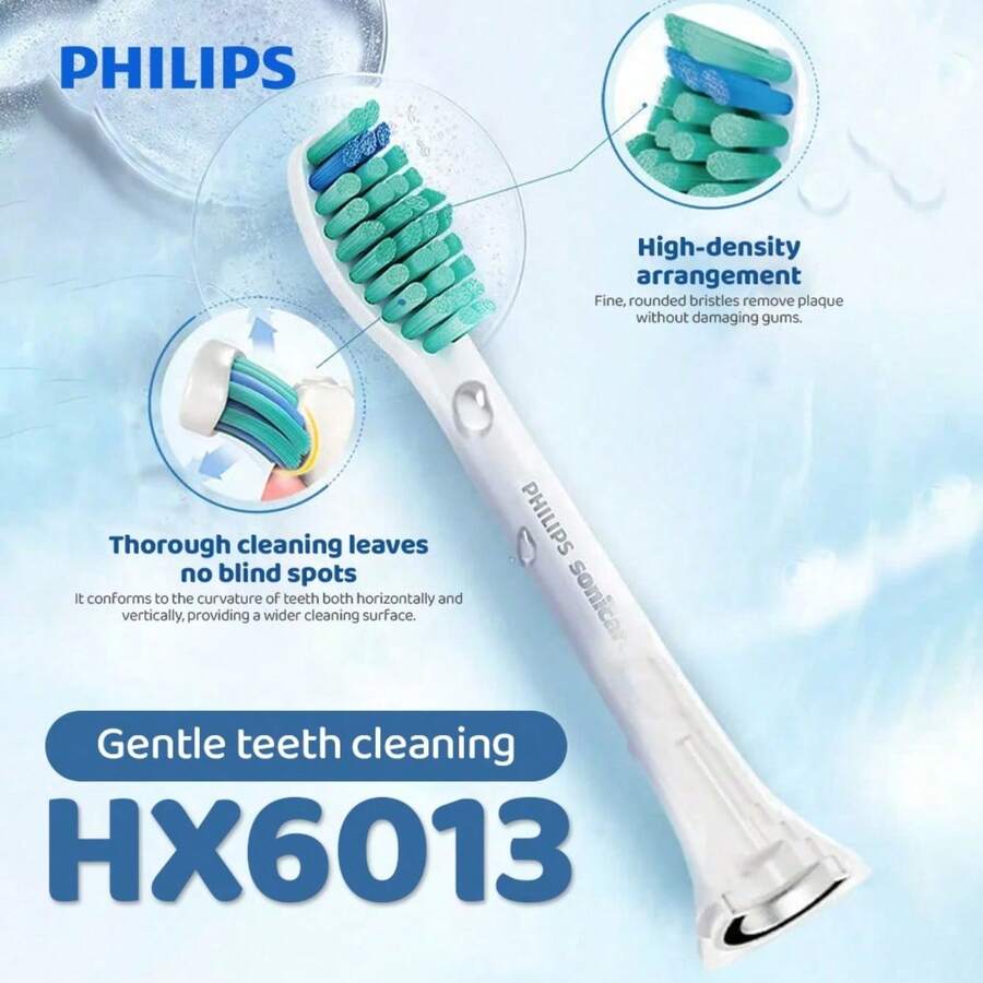 Philips ProResults Standard Toothbrush Heads HX6013/63(3 Packs), Click-On Design, Get The Most Effective Plaque Removal, Compatible With 3000/6000/9000 Series - White - View 1