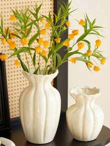 Eine elegante Vintage Vase. Sie kann als Blumencontainer im Wohnzimmer verwendet werden, auf einem Gestell für getrocknete Blumen als moderne Dekoration platziert oder als Mittelpunkt auf dem Esstisch. Sie kann frische oder künstliche Blumen aufnehmen und ist eine ideale Dekoration für Couchtische, Schreibtische und Wohnzimmer. Geeignet für Raumdekoration, Heimdekoration und Herbstdekoration. Vase - Verschiedenfarbig - Übersicht 5