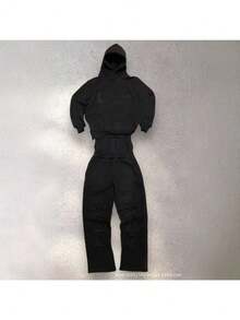 Men's And Women's  Brand Loose Straight Casual Pants Spring And Autumn American High Street Sweatpants Suit - 黑色西裝 - 查看 2