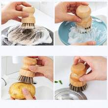 Bàn chải cọ rửa chén bát chuyên dụng, được làm từ tre tự nhiên và lông bàn chải sợi cọ, thích hợp để làm sạch dụng cụ nấu nướng, bát súp và bồn rửa - Bàn chải nhà bếp bền bỉ với cán bằng tre và lông bàn chải sợi cọ, dễ dàng loại bỏ các vết bẩn cứng đầu. - Màu be - Xem 9