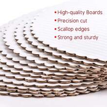 30 Stück runde Kuchenunterlagen, weiß mit gezacktem Rand, nicht ölig, geeignet für Hochzeiten, Geburtstagsfeiern, Pizzen, Weihnachten, Halloween und andere Anlässe - Weiss - Übersicht 3