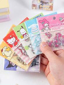 Sanrio 100张Hello Kitty、Kuromi、My Melody、Pochacco卡通贴纸，文具用品，生日礼物（部分贴纸随机发货）