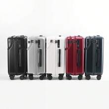 Multifunctional Suitcase ABS+PC Spinner Luggage – Front-Opening Laptop Compartment For Quick Access, Built-In USB Charging Port (Power Bank Not Included), Foldable Rear Cup Holder For Water Bottles & Coffee Cups, 360° Double-Row Silent Spinner Wheels, Wet/Dry Separated Interior Organizer With Waterproof Pouch, Side-Mounted Hook For Umbrellas Or Bags, 3-Digit Combination Lock, Lightweight & Durable Shell – Available In Black, Silver, Burgundy, And White; Sizes: 20" (Carry-On), 22", 24", 26" – Perfect For Business Travel, Weekend Getaways, And Long-Haul Flights - 24 inch - View 5