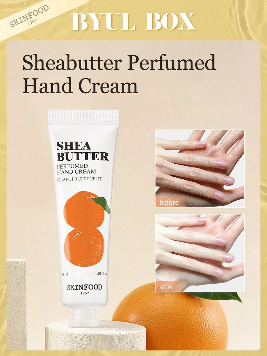 Skinfood 30ml Shea Butter Hand Cream, Long-Lasting Fragrance, Non-Greasy And Refreshing, Leaves Skin Soft And Smooth - Grapefruit Scent - View 1