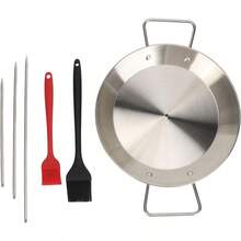 YQQ Pincho Vertical para Barbacoa Trompo para Tacos Al Pastor Pinchos para Barbacoa Pincho de Carne Vertical Tacos Al Pastor Soporte para Parrilla con Asa para Filete de Salchicha2179 - Plateado - Ver 5