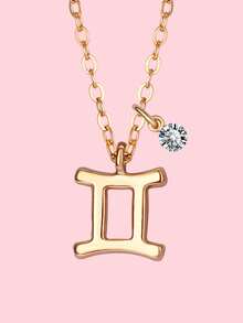 1条十二生肖锌合金镀金项链，适合作为生日礼物和青少年日常时尚配饰 - 金黃色 - 查看 17