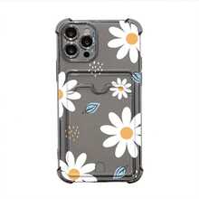 Funda de Teléfono Transparente con Patrón Floral Fresco y Moderno, Soporte para Tarjetas a Prueba de Golpes, Compatible con 15 Pro/15 Plus/15 Pro/15, 14 Pro/14 Plus/14 Pro/14, 13 Pro/13 Pro/13/13, 12 Pro/12 Pro/12/12, 11 Pro/11 Pro/11, XS/XR/XS/S - Colores mixtos - Ver 11