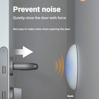 1pc Soft Silicone Anti-Collision Door Pad (No Drilling Required), Practical Door Handle/Wall/Refrigerator/Toilet Anti-Collision Pad + Home Furniture/Door/Toilet/Refrigerator Protective Pad And Door Stopper