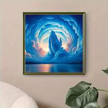 New Hot-Selling 5D DIY Diamond Painting Kit - Surrealism, Praying Hands, Round Full Drill Mosaic Artwork, Creative Home Office Decor, Suitable Gift For Beginners