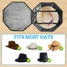 Foldable Hat Box, Denim Hat Storage Bag With Handle, Unisex Hat Organizer
