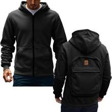 Veste sac à dos portable lavable pour hommes automne et hiver, respirante, décontractée, sportive, polyvalente - Noir - Voir 5