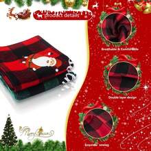 1PC Dog Headscarf Christmas Classic Plaid Pet Scarf Triangular Bib Handkerchief Merry Christmas Santa Claus Snowman Headscarf Suitable For Dogs And Pets - Red - View 2