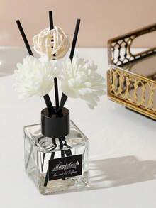 IMPORTEEK Set Aceite Esencial con Varitas de Roten y Flores de Sola  Fragancia para el Hogar Botella de Vidrio Ambientador de Larga Duración sin Necesidad de Electricidad - Negro - Ver 4