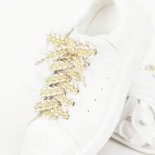 1 pereche de șireturi țesute cu garnitură metalică, lățime 1,5 cm, accesoriu casual versatil