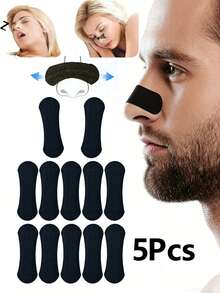 50pcs/Pack Multi-Functional Dilator Strips, Snoring Relief Nose Vents, Daily Use & Night Sleep Breathing Assistance Patches, Designed For Breathing, Gentle Support For Nose, Non-Irritating, Suitable For Home Use, Portable Packaging. - 黑色(橢圓) - 查看 10
