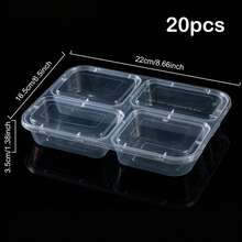 10/20个装可重复使用带盖餐盒，方便外带食物，塑料材质，坚固防漏，适用于微波炉、冰箱和洗碗机。 - 彩色 - 查看 15