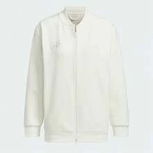Adidas Women's Casual Sporty Jacket With Ribbed Collar, Comfortable Thermal Lining, Minimalist Design, Autumn/Winter - Hanyu White - View 1