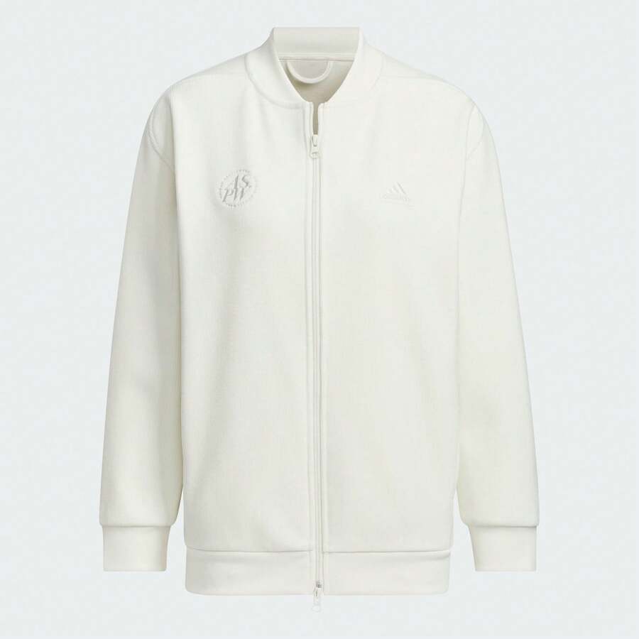 Adidas Women's Casual Sporty Jacket With Ribbed Collar, Comfortable Thermal Lining, Minimalist Design, Autumn/Winter - Hanyu White - View 1