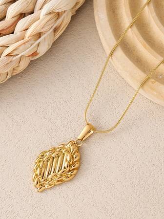 1 pièce Collier pendentif feuille élégant et minimaliste de luxe, chaîne délicate pour la clavicule pour femmes