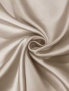 女士优雅缎面长袖衬衫，法式风格，白色，翻领纽扣设计，常规版型，涤纶面料，适合所有季节，通勤及日常穿着。 - 杏色 - 查看 6