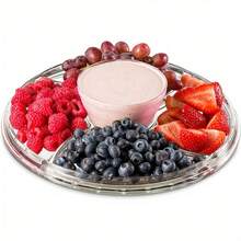 6-In-1 Multifunctional Cake Stand With Dome Lid, Multi-Use Serving Plate For Cake, Fruit, Salad, Chips, Sauce And Dessert, All-In-One Tableware For Wedding Dessert Table & Home Party - Transparent - View 10