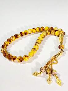 1 Stück Muslimisches Glasperlen Tasbih/Rosenkranz mit 3 Quasten, Gebetsperlen für Dhikr/Zikr, Religiöses Ritual Gebets-Zubehör aus dem Nahen Osten, haltbar & tragbar - Verschiedenfarbig - Übersicht 10