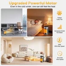Space Heater For Indoor Use, 1500W 3 Heating Modes For Office Bedroom, Portable Electric Heater With Remote, Thermostat, Portable Warmth, Sleek Heater, Spacesaving Heater, Highquality Heater - 查看 10