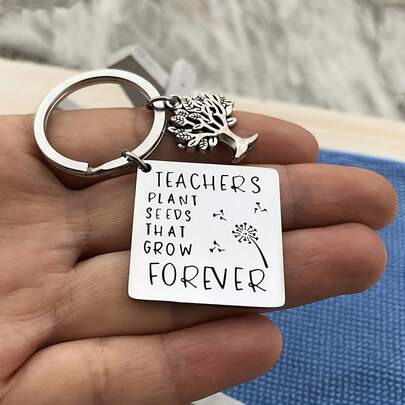 生命树教师节钥匙扣 - 不锈钢材质，励志吊坠，男女皆宜的毕业礼物，融合圣帕特里克节和情人节主题，教师节礼物 | 生命树设计 | 涂层