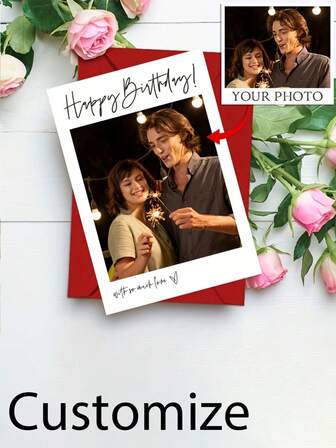 Customized Birthday Cards With Photos And Envelopes ,Creative Customized Couple Design & Text, Customized Anniversary Card,Special Gift For Couple ,Perfect For Gifting To Family,Couple Gifts, Boyfriend, Girlfriend, Brothers, Sisters, Wife, Husband, And Colleagues With A Creative Personal Touch!