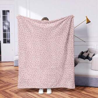 1 pieza Nueva manta suave con estampado de leopardo, manta de felpa con impresión digital, edredón para aire acondicionado, manta para siesta en la oficina, manta casual vintage, manta de vacaciones con dibujos animados - Suave y cálida de poliéster | Perfecta para acampar, sofá o viajar