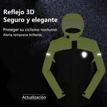 Impermeable Motociclista Refleante con Capuca Desmontable Trae de a Motocicl con Cubia  Zapato para ore y Muer - NegroyGris - Ver 4