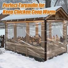 加厚透明防水防撕裂防风花园聚乙烯篷布，防雪植物罩，带扣眼隔热篷布，适用于门廊、露台、露营装备，带扣眼透明篷布，重型防水篷布罩，透明PVC乙烯基篷布，适用于户外、植物、花园、露台、猫砂盆等。 - 彩色 - 查看 3