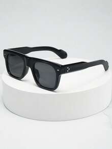 1副男女通用复古方形大框个性化简约时尚眼镜，适合驾驶、旅行、休闲、日常佩戴 - 彩色 - 查看 9