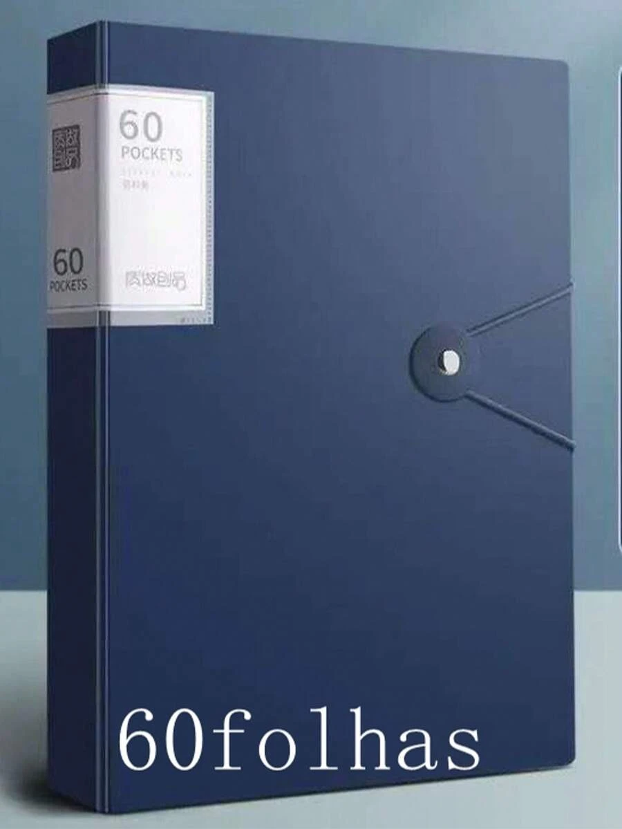 Plastic File Folder For School And Office, A4 Size, With 100 Envelopes And Snap Closure, 2242 - 2241 azul 60 頁 - 查看 1
