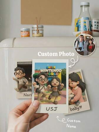 1 pieza Imán de nevera de acrílico 3D personalizado, imán de dibujos animados personalizado con foto/texto, diseño de arte chibi de dibujos animados lindos, pegatina magnética fuerte para nevera, ideal para regalos de Navidad, cumpleaños y aniversario en el hogar, la cocina y la oficina