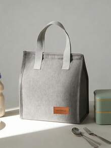 1pc Portable Insulated Lunch Bag, Thermal Lunch Box For Students, Outdoor Picnic, Hook And Loop Closure, Keeps Food Fresh And Flavorful, Waterproof And Convenient Design, Suitable For School And Office - Multicolor - View 7