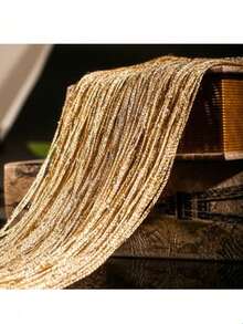 Korean Style Silver Wire Curtain, Wedding Ceremony Decoration, Tassel Partition Curtain For Home, Living Room, Entryway