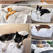 1pc Soft Plush Dog Bed Mat, Removable And Washable, Suitable For Large, Medium And Small Dogs/Cats, Can Be Used As Pet Sofa Pad Or Furniture Protector (Light Gray) - Light Grey - View 6