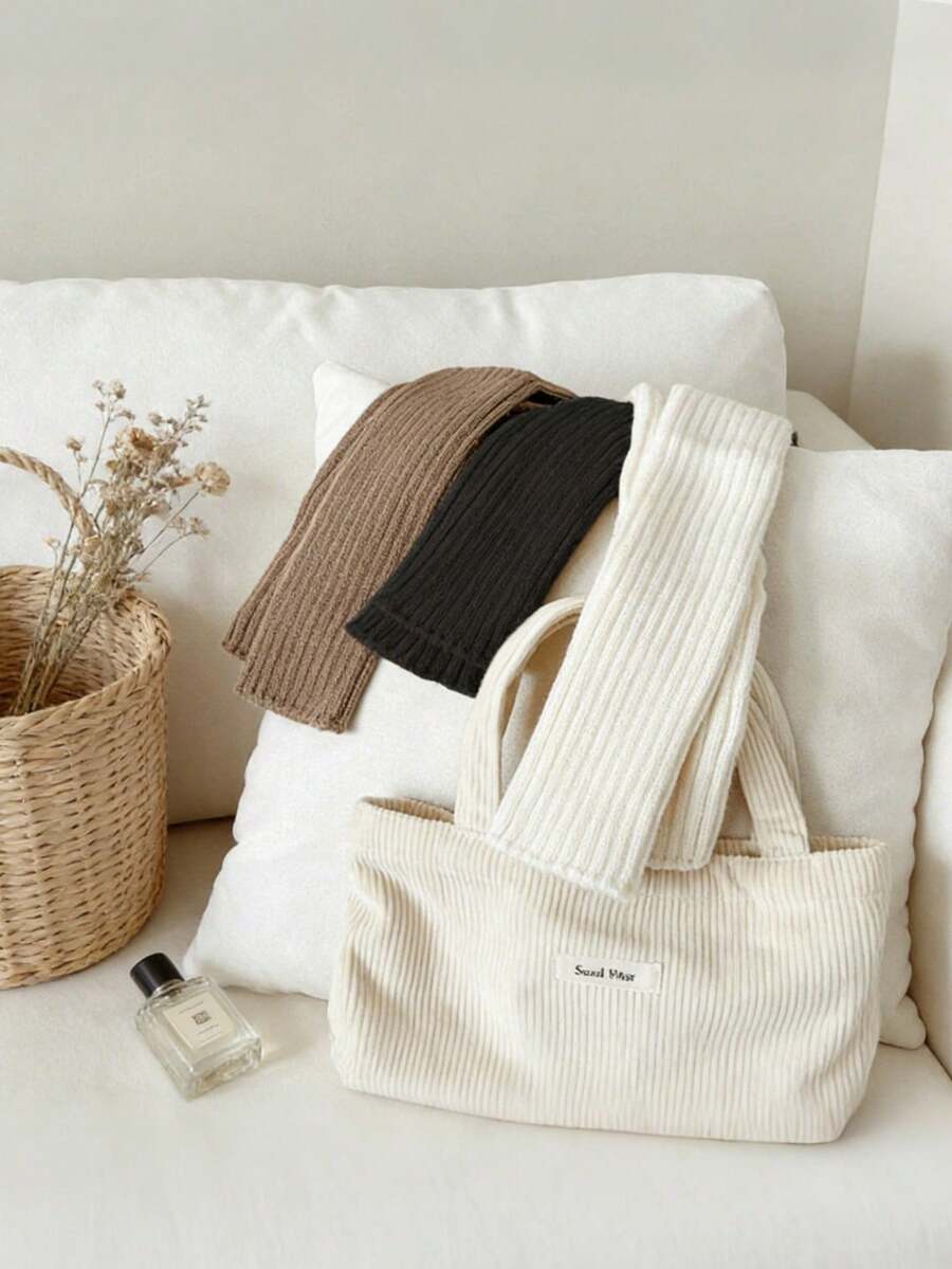 三件装趣味女士荷叶边袜套 - 简约纯色柔软宽松腿套，女士休闲腿套，舒适宽松设计，爆款时尚长腿套，适合春、秋、冬季居家及外出穿着，女士理想礼物，中筒腿套 - 彩色 - 查看 1