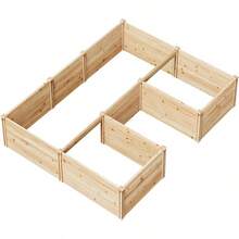 Outdoor Wooden U-Shaped Raised Garden Bed With 19.6" Depth Planter Box Deep Raised Planter Garden Bed For Vegetables Patio Garden Backyard Gardening Raised Planter Box - 7.5x6x1.6 英尺 - 查看 8