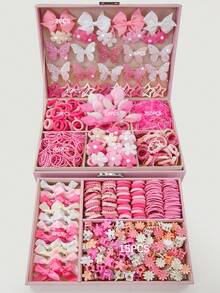 534件套全新儿童发饰套装，甜美公主时尚装饰组合，送给姐妹、孩子、朋友的最佳节日派对礼物 - 彩色 - 查看 5