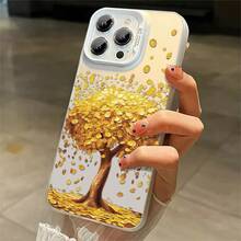 1pcs Golden Coin Tree Phone Case Compatible with Apple Phone 17ProMax 16 15 14 13 12 11ProMax Pro Xs Max XS X 7plus 8plus Galaxy S21 S22 S23 S24 S25 Ultra Antidrop Phone Case Silicone Vintage Light Luxury Style Elegant Stunning Can Be Given To Friends Can Be Given To A Lover - Plateado - Ver 5