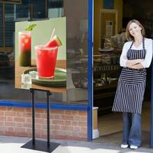 Poster Stand Floor Standing Sign Holder 71" Adjustable Height Double-Sided - Black - View 4