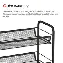 HOMCOM Rolling Service Trolley With 4 Shelves And 5 Storage Baskets, Equipped With A Handle, For The Kitchen And Living Room, In Black Steel. - Black - View 8