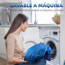 Manta de Playa 200 x 210 cm Compacta Alfombras para Picnic Impermeable y Resistente a La Arena Plegable Tapete de Viaje con Bolsa portátil para Playa Césped Parque Senderismo Camping Yoga - Azul - Ver 6