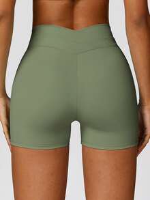 MASKERT 2Pcs Women's Fitness Shorts, Yoga Pants, Running Sports Pants, High Stretch Sports Pants - 綠色+桃粉色 - 查看 3